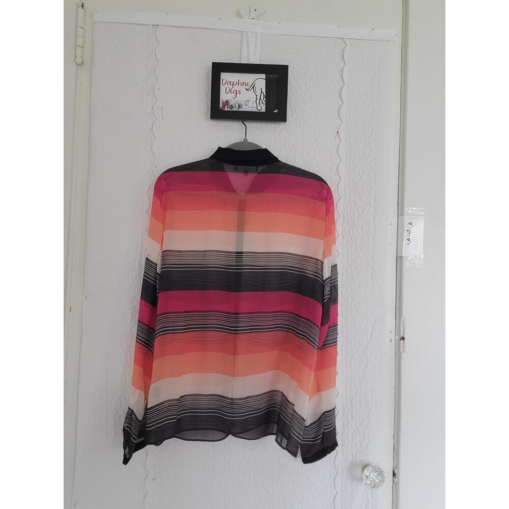 Lafayette 148 Silk Chiffon Blouse - Size 12 - Picture 2 of 5